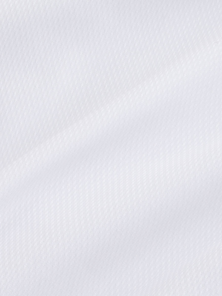 White Slim Fit Easy Care Textured Trimmed Shirt - Image 3 of 3
