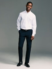 White Button Down Collar Regular Fit Easy Care Double Cuff Smart Shirt - Image 3 of 8