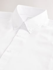 White Button Down Collar Regular Fit Easy Care Double Cuff Smart Shirt - Image 7 of 8