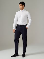 White Button Down Collar Slim Fit Easy Care Single Cuff Smart Shirt - Image 2 of 8
