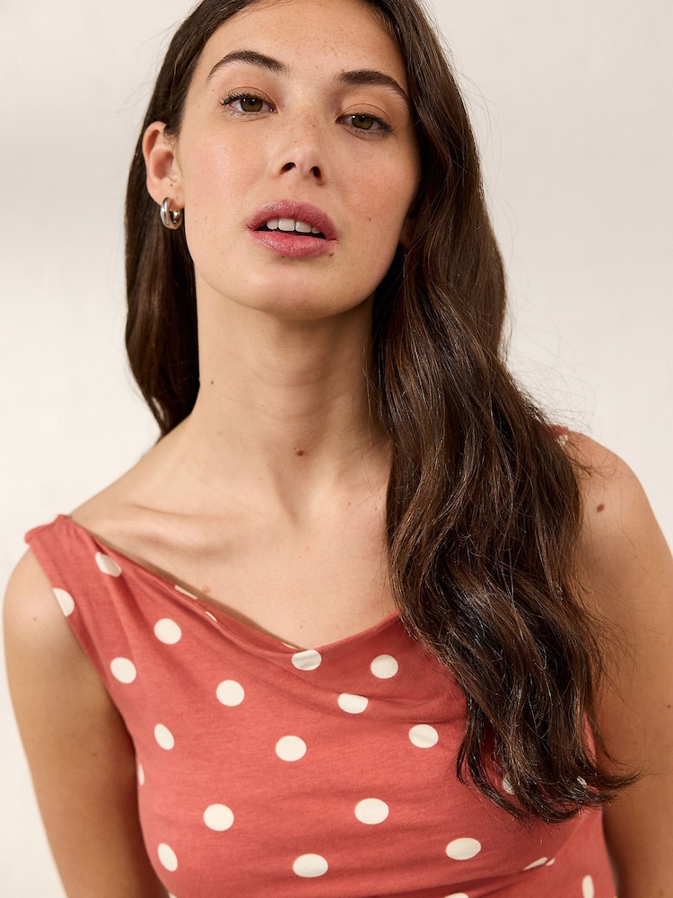 Rust Brown Open Neck Vest - Image 5 of 5 Rust Brown Open Neck Vest - Image 5 of 5