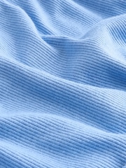 Sky Blue - Платье-футболка макси в рубчик с разрезом - Изображение 7 из 7