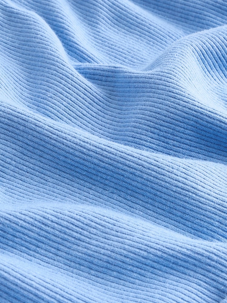 Sky Blue - Платье-футболка макси в рубчик с разрезом - Изображение 7 из 7