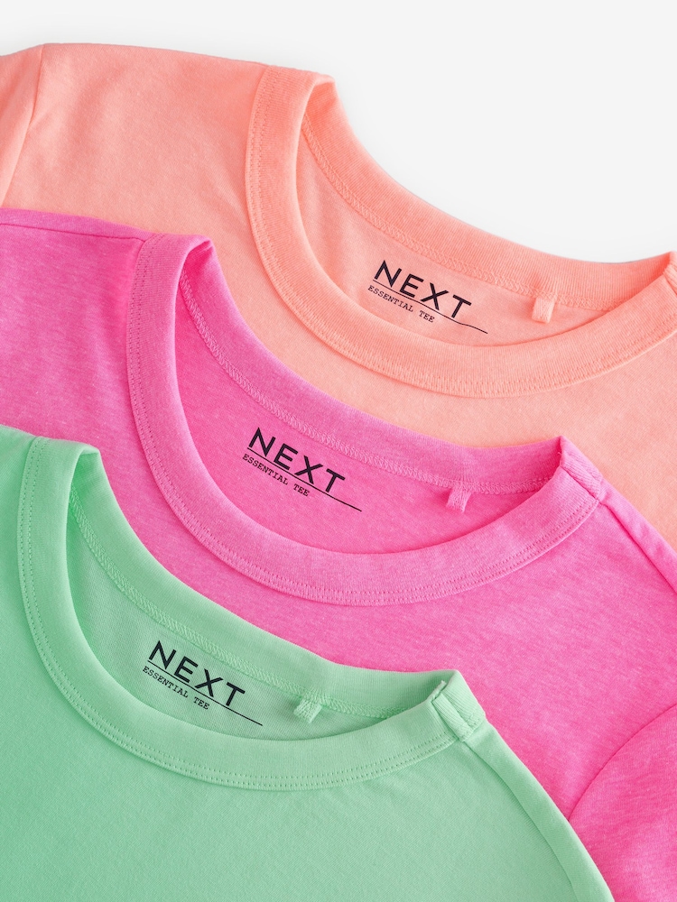 Green/Orange/Pink Essential Short Sleeve T-Shirts 3 Pack - Image 10 of 10