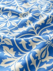 Blue/Ecru Essential Pure Cotton Short Sleeve Crew Neck T-Shirt - Image 6 of 6