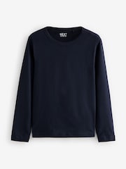 Navy 100% Cotton Long Sleeve T-Shirt - Image 6 of 8