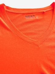 Bright Red Cotton Modal Slouch V-Neck T-Shirt - Image 6 of 7