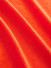 Bright Red Cotton Modal Slouch V-Neck T-Shirt - Image 7 of 7