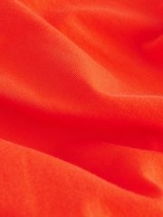 Red 100% Cotton Cap Sleeve V-Neck Mini Dress - Image 7 of 7