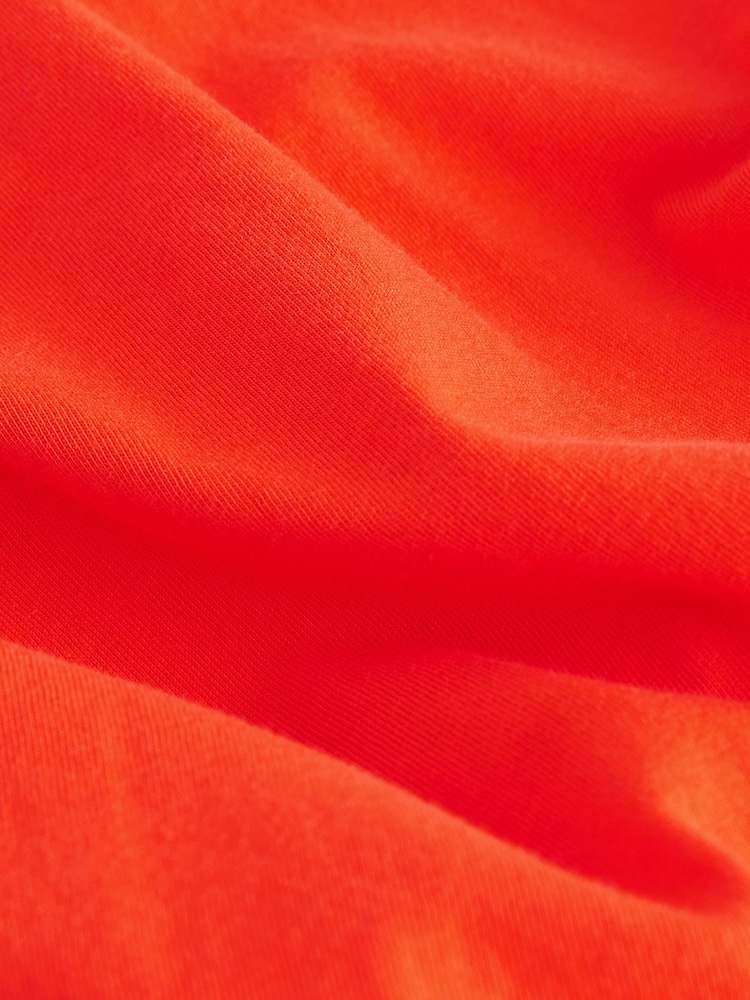 Rot - Minikleid aus 100 % Baumwolle mit Flügelärmeln und V-Ausschnitt - Bild 7 von 7 Rot - Minikleid aus 100 % Baumwolle mit Flügelärmeln und V-Ausschnitt - Bild 7 von 7