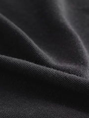 Black 100% Cotton Cap Sleeve V-Neck Mini Dress - Image 8 of 9