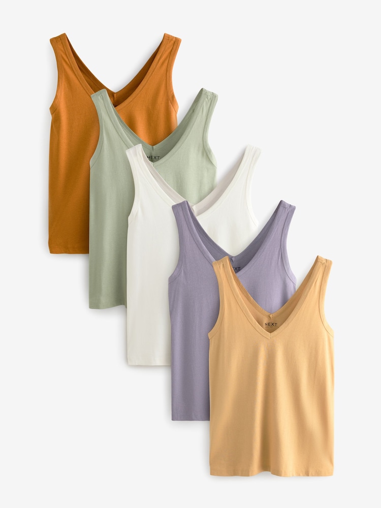 Blau/Mauve/Pastellgrün - Slouch-Tops, 5er-Pack - Bild 1 von 10