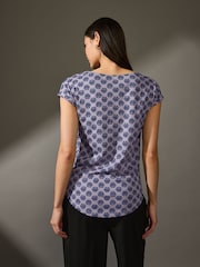 Indigo Blue Cap Sleeve T-Shirt Top - Image 2 of 6