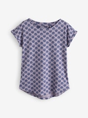 Indigo Blue Cap Sleeve T-Shirt Top - Image 4 of 6