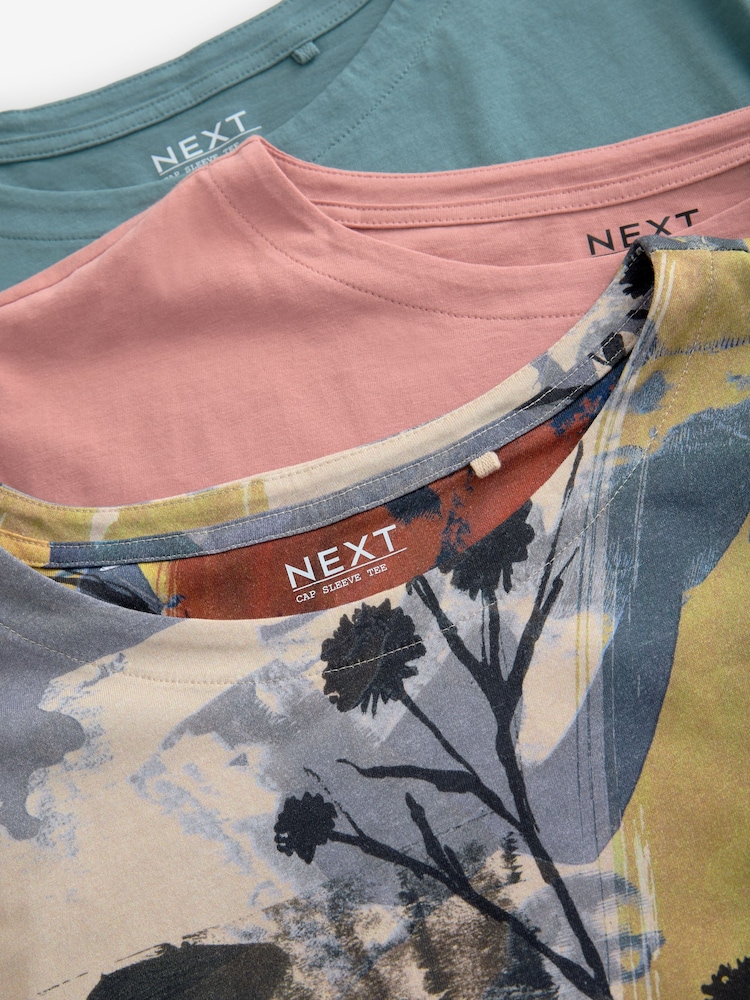 Roze - Verpakking van 3 T-shirts met kapmouwen van 100% katoen - Image 10 of 11