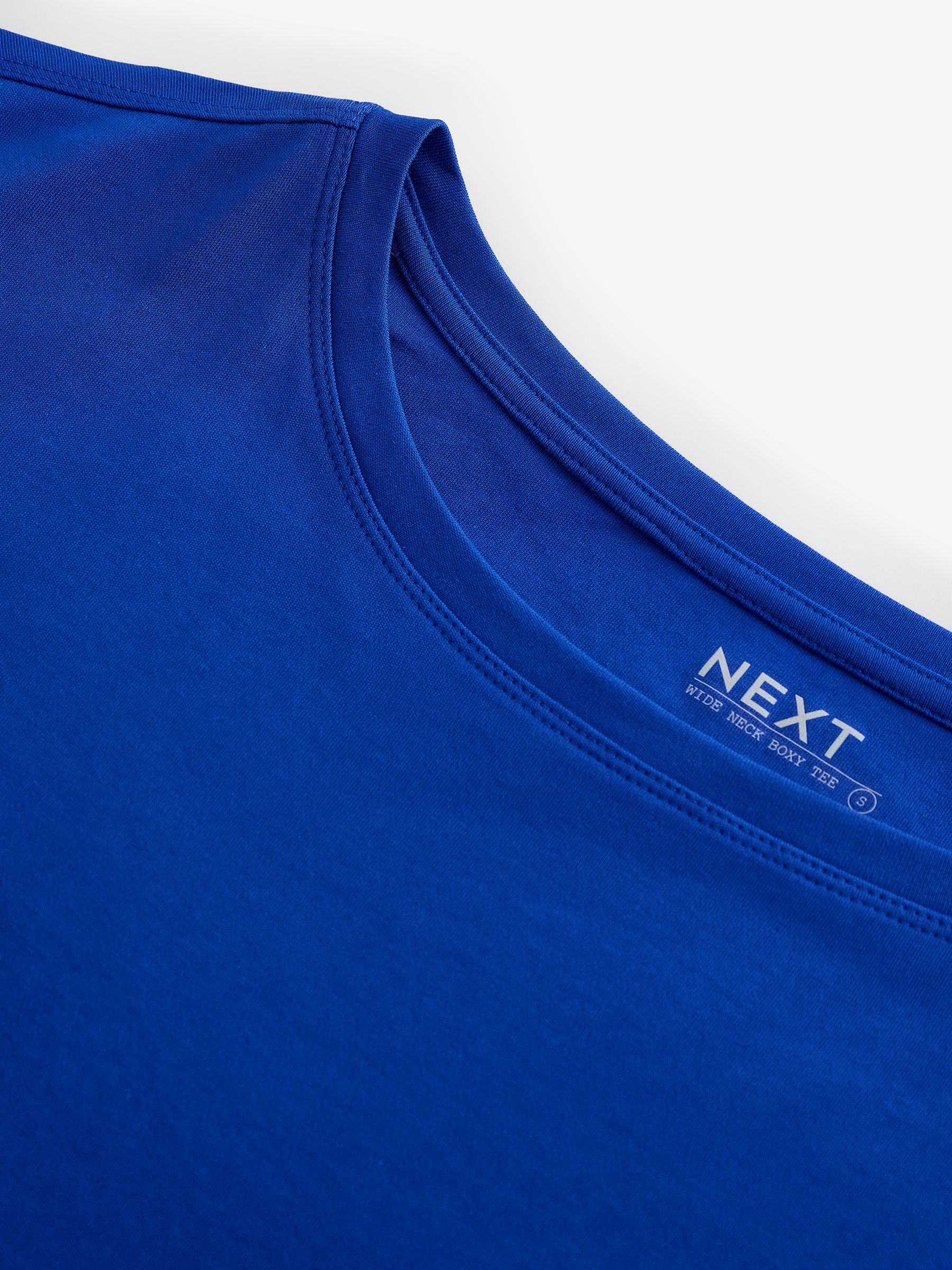 Buy Cobalt Blue Relaxed Fit Boxy 100% Cotton Slouch Shoulder