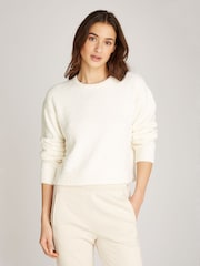 Calvin Klein Cream Crew Neck Jumper - Image 1 of 6