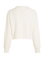 Calvin Klein Cream Crew Neck Jumper - Image 5 of 6