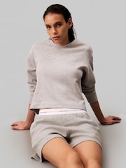Calvin Klein Grey Relaxed Crew Pullover Sweater - Image 2 of 6