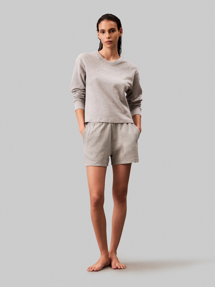 Calvin Klein Grey Relaxed Crew Pullover Sweater - Image 3 of 6