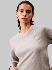 Calvin Klein Grey Relaxed Crew Pullover Sweater - Image 4 of 6