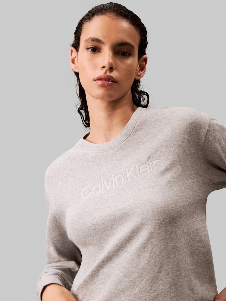 Calvin Klein Grey Relaxed Crew Pullover Sweater - Image 4 of 6