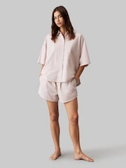 Calvin Klein Pink Short Sleeved 100% Cotton Button Down And Shorts Set - Image 2 of 6