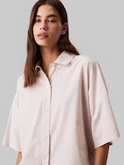 Calvin Klein Pink Short Sleeved 100% Cotton Button Down And Shorts Set - Image 4 of 6