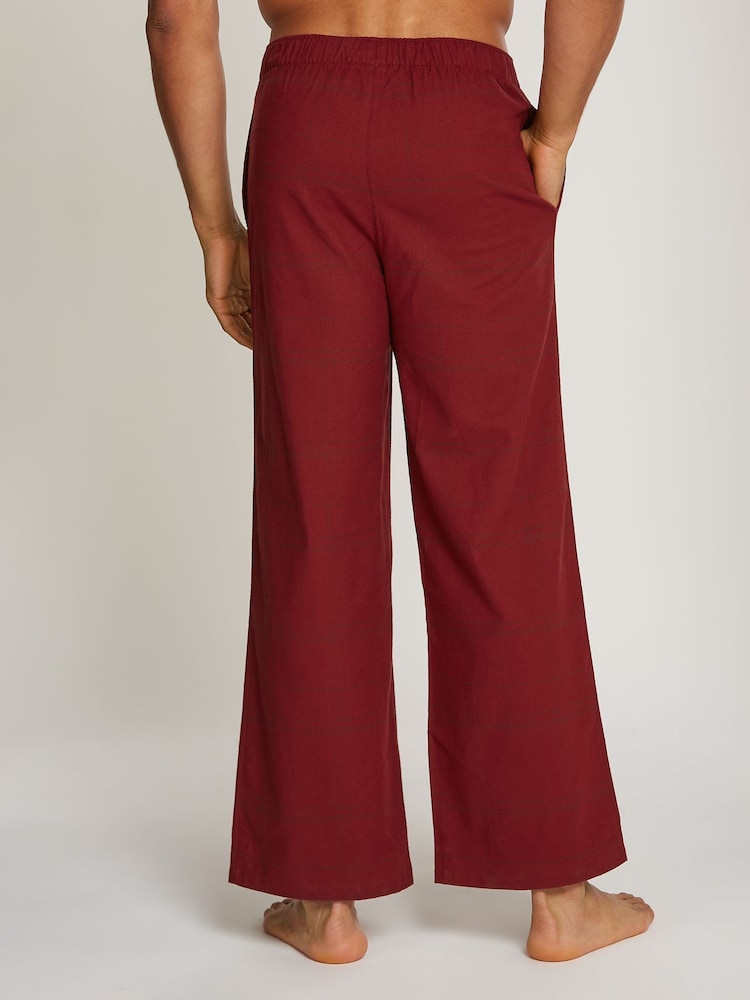 Calvin Klein Red 100% Cotton Lounge Trousers - Image 2 of 7