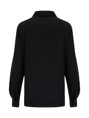 Pour Moi Black Millie Fuller Bust Satin Woven Shirt - Image 4 of 4