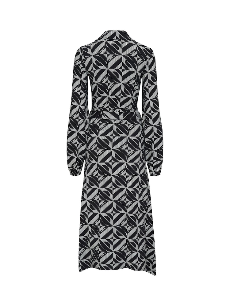 Pour Moi Black Venetia Jersey Hanky Hem Collared Midi Dress - Image 5 of 5