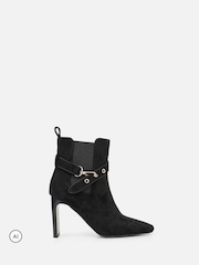 Simmi London Black Ledger Detail Heeled Ankle Boots - Image 2 of 4