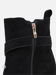 Simmi London Black Ledger Detail Heeled Ankle Boots - Image 3 of 4