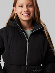Calvin Klein Black Classic Belted Faux Fur Coat - Image 5 of 5