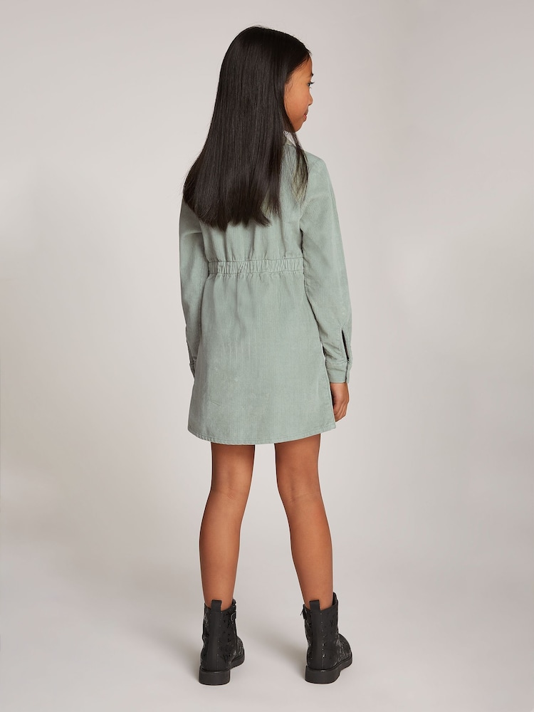 Calvin Klein Green Corduroy Shirt Dress - Image 2 of 5