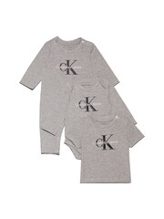 Calvin Klein Grey Monologo Essentials Gift Pack Polo Shirt - Image 1 of 2
