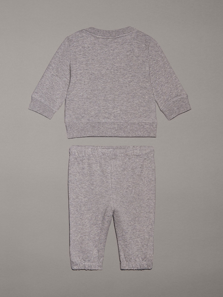 Calvin Klein Grey Monogram Crew Neck Sweat Top & Leggings Set - Image 2 of 2