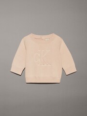 Calvin Klein Pink Monogram Logo Sweater - Image 1 of 3