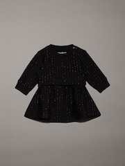 Calvin Klein Black Pinstripe Long Sleeved Dress - Image 1 of 1