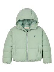Calvin Klein Green Corduroy Puffer Jacket - Image 1 of 2