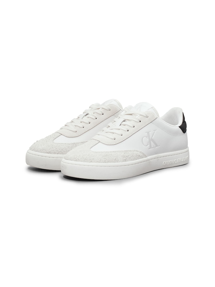 Calvin Klein White Classic Cupsole Low Mix Trainers - Image 2 of 6