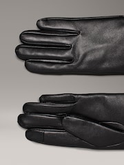 Calvin Klein Black Metal Leather Gloves - Image 2 of 3