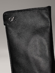 Calvin Klein Black Metal Leather Gloves - Image 3 of 3