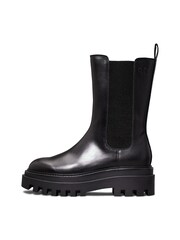 Calvin Klein Black Flatform Leather Chelsea Boots - Image 2 of 6