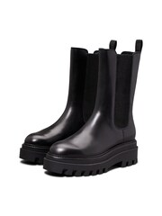 Calvin Klein Black Flatform Leather Chelsea Boots - Image 3 of 6
