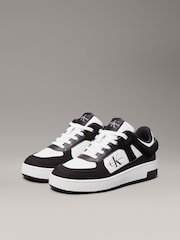 Calvin Klein White Basket Cupsole Low Mix Trainers - Image 3 of 7