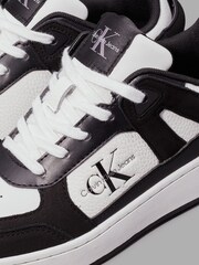 Calvin Klein White Basket Cupsole Low Mix Trainers - Image 7 of 7