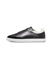 Calvin Klein Black Cupsole Lace Up Leather Trainers - Image 2 of 7
