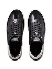 Calvin Klein Black Cupsole Lace Up Leather Trainers - Image 4 of 7