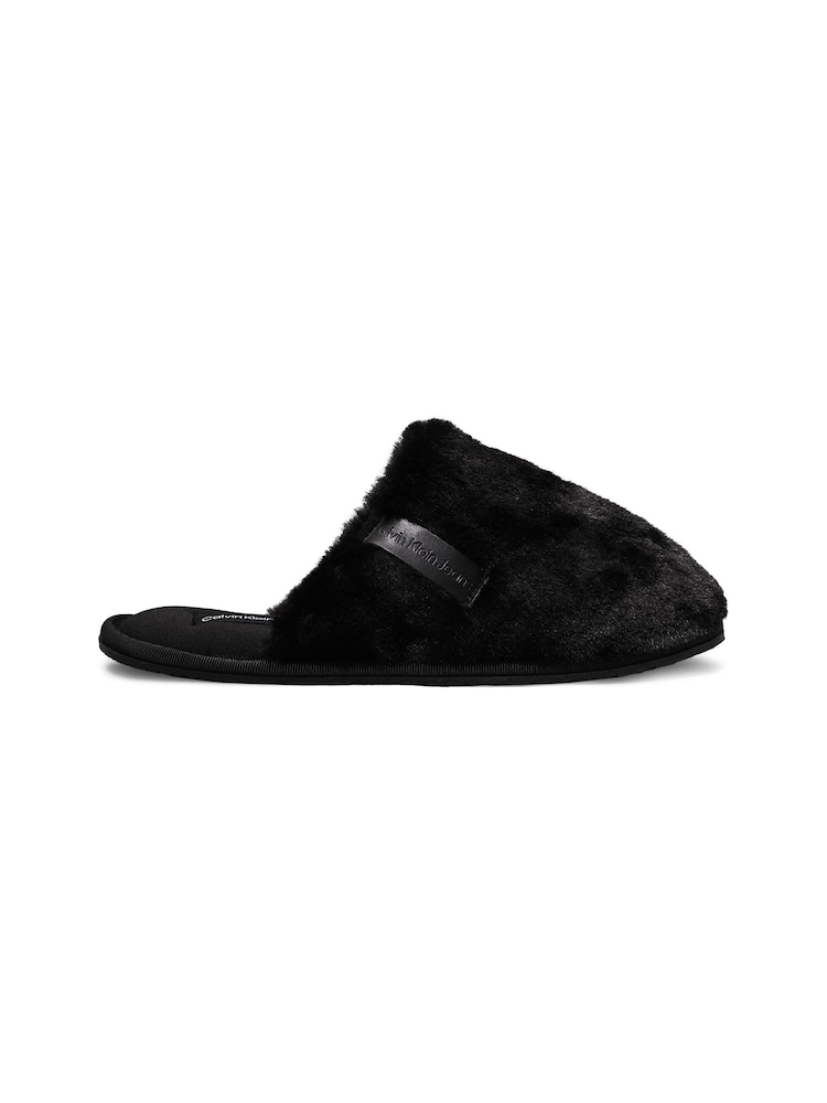 Черный - Calvin Klein тапочки из искусственного меха - Изображение 1 из 7